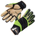 Ergodyne 924LTR S Lime Leather-Reinforced Hybrid DIR Gloves 17792